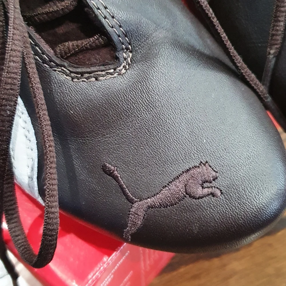 Puma Brown White Leather Athletic Shoes - Picture 9 of 11